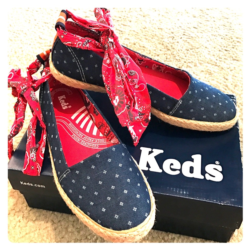 Never worn Keds Rockabilly Ankle Wrap Flats 8.5